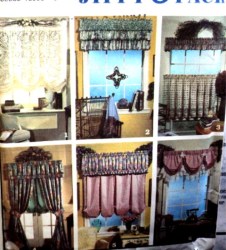 8401 SIMPLICITY WINDOW JIFFY 6 BALLOON CURTAINS, VALANCE, ROD COVER  PATTERN